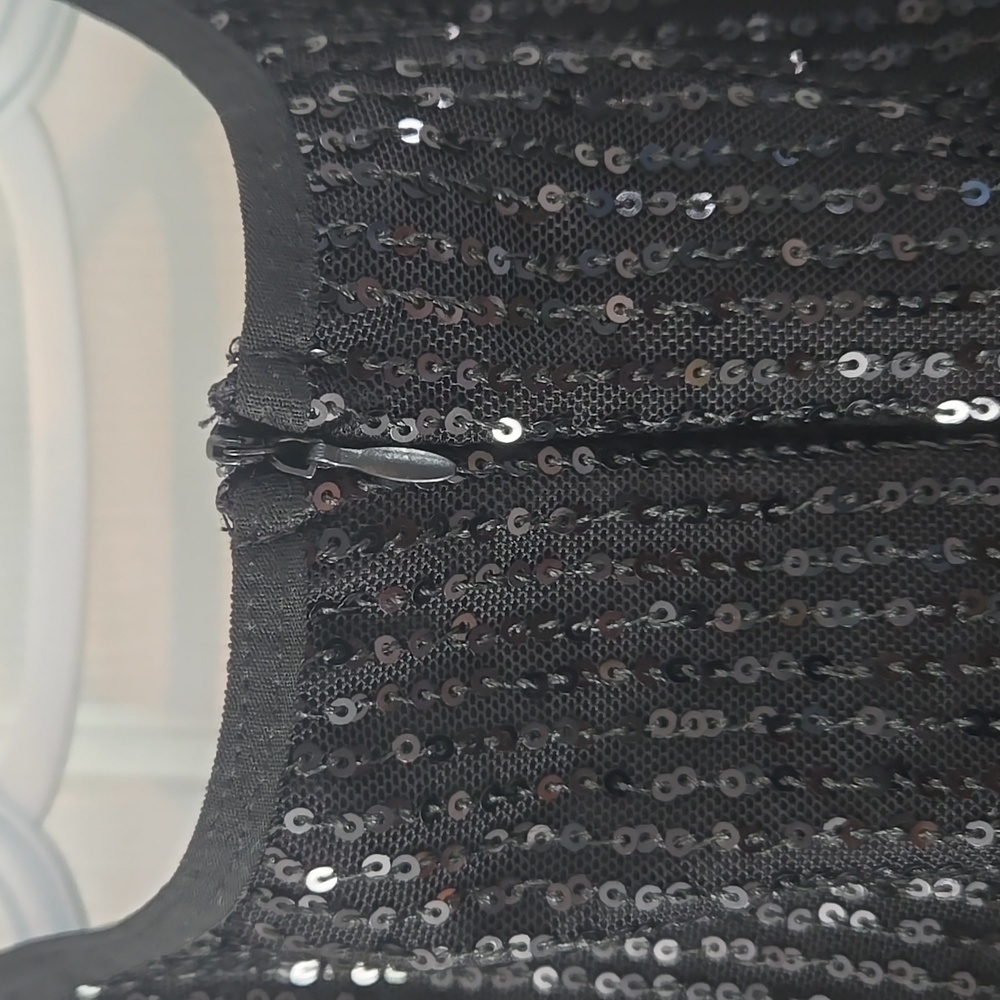 2/$10- Black sequined sleeveless bodysuit, size small - Picture 4 of 4